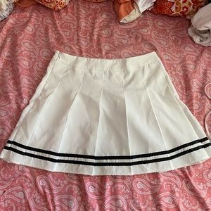 White pleated skirt